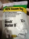 12 PK Type BB Bags for Oreck Buster B, BB180–BB1200, PKBB12DW PKBB12OF 12 PK Type BB Bags for Oreck Buster B, BB180–BB1200, PKBB12DW PKBB12OF