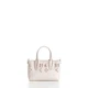 CHRISTIAN LOUBOUTIN 1390$ Mini Cabata E/W Bag - Milk White Leather, Spikes