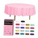  Plastic Table Cloth Disposable, 6 Pack Round Tablecloth 6 Pack 84" Round Pink