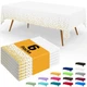Smiry Disposable Table Cloth - 6 Pack, 54 54" x 108" - 6 Packs, White & Gold