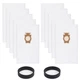 LOSKLENO 10 Pack Vacuum Cleaner Bags and 2 Belts Compatible with 10+2, White 